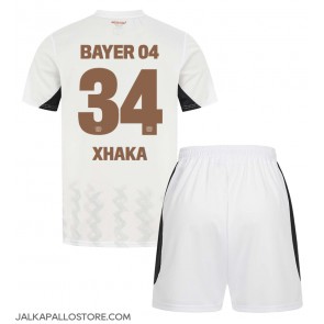 Bayer Leverkusen Granit Xhaka #34 Vieraspaita Lapsille 2024-25 Lyhythihainen (+ shortsit)